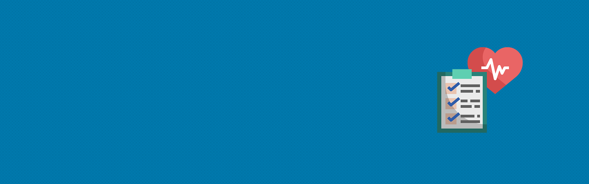 blue background with icon of checklist and heartlines