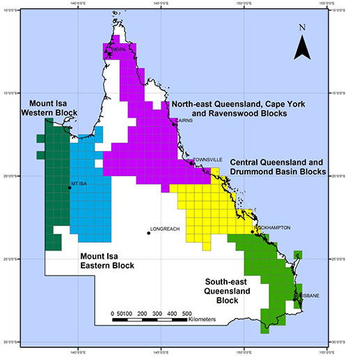 Data blocks in the Queensland surface and drillhole geochemistry database