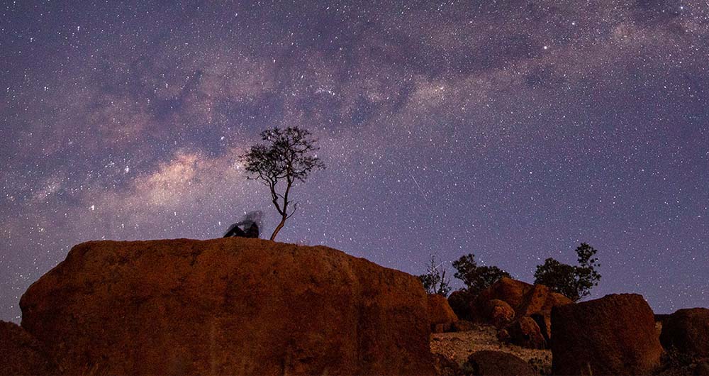 Starry night sky in Queensland