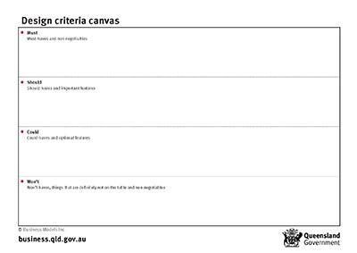 Design criteria canvas