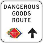 Dangerous goods route sign