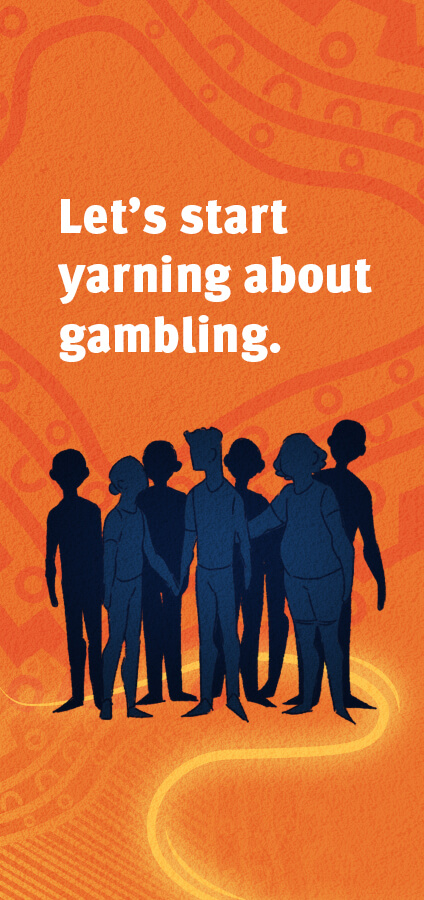 Front face of Let's start yarning about gambling brochure