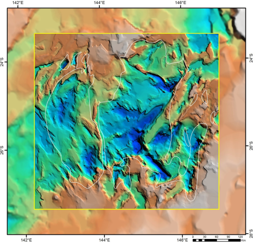 New SEEBASE map of central Queensland study area with the existing SEEBASE map in the background