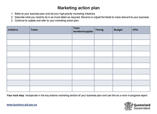 Thumbnail of marketing action plan template