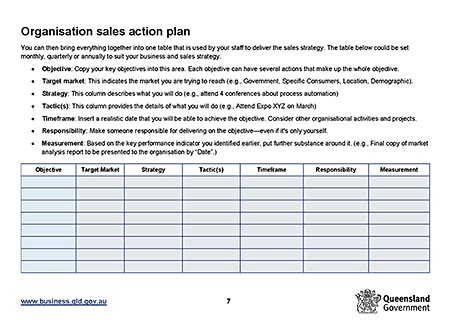 Thumbnail of sales plan Word template