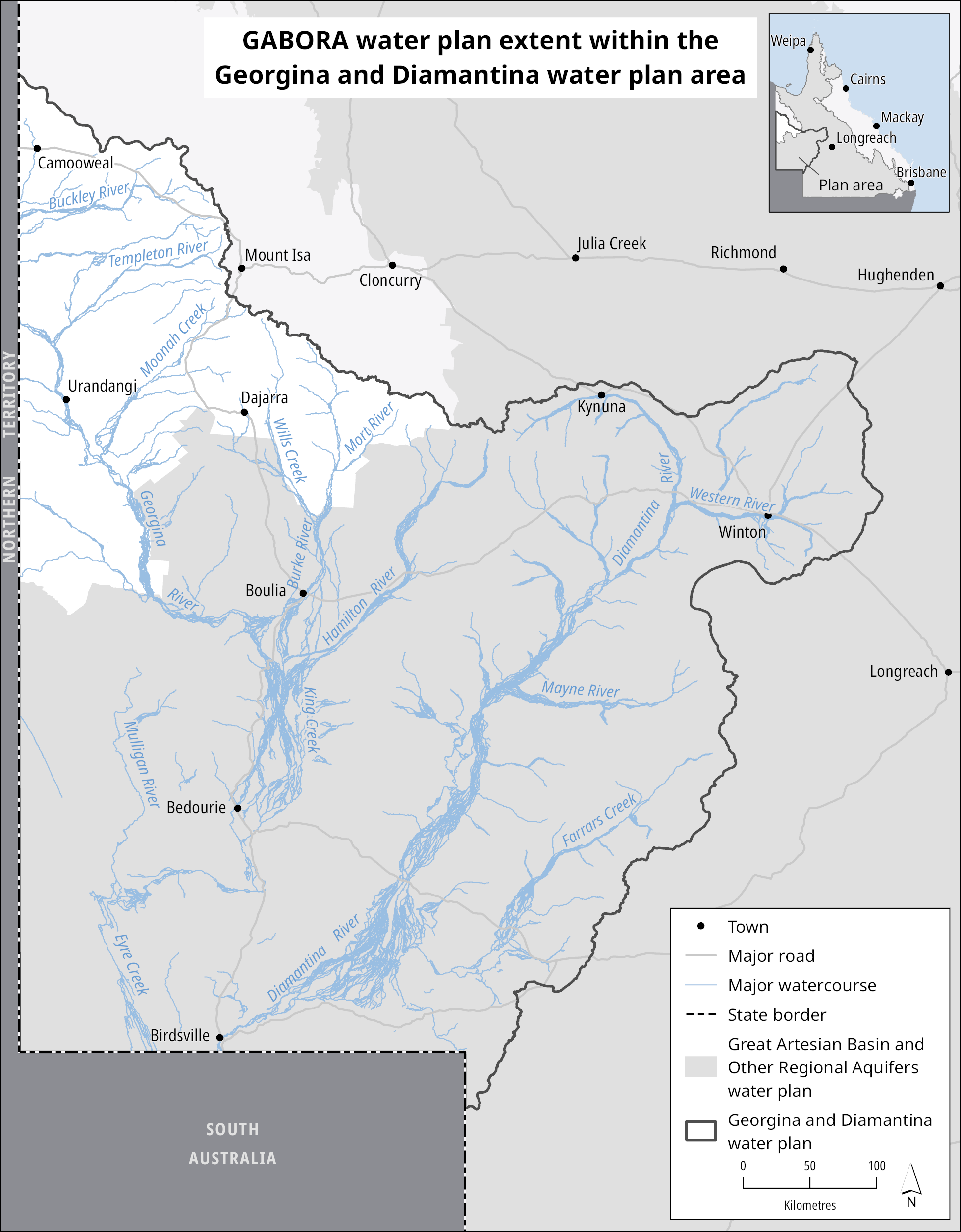 Georgina and Diamantina - GABORA water plan extent