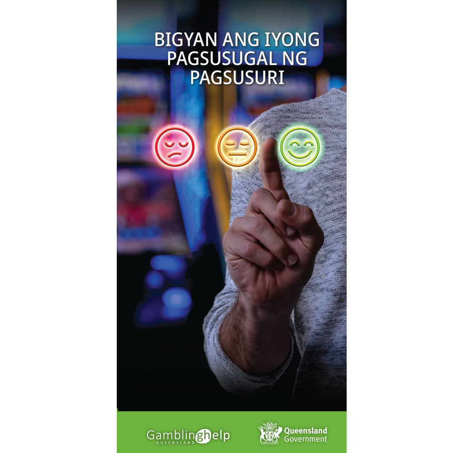 Front cover of Filipino translation - Give your gambling a health check brochure