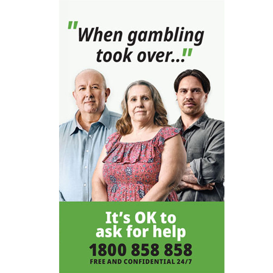 Front face of When gambling took over takeaway card 